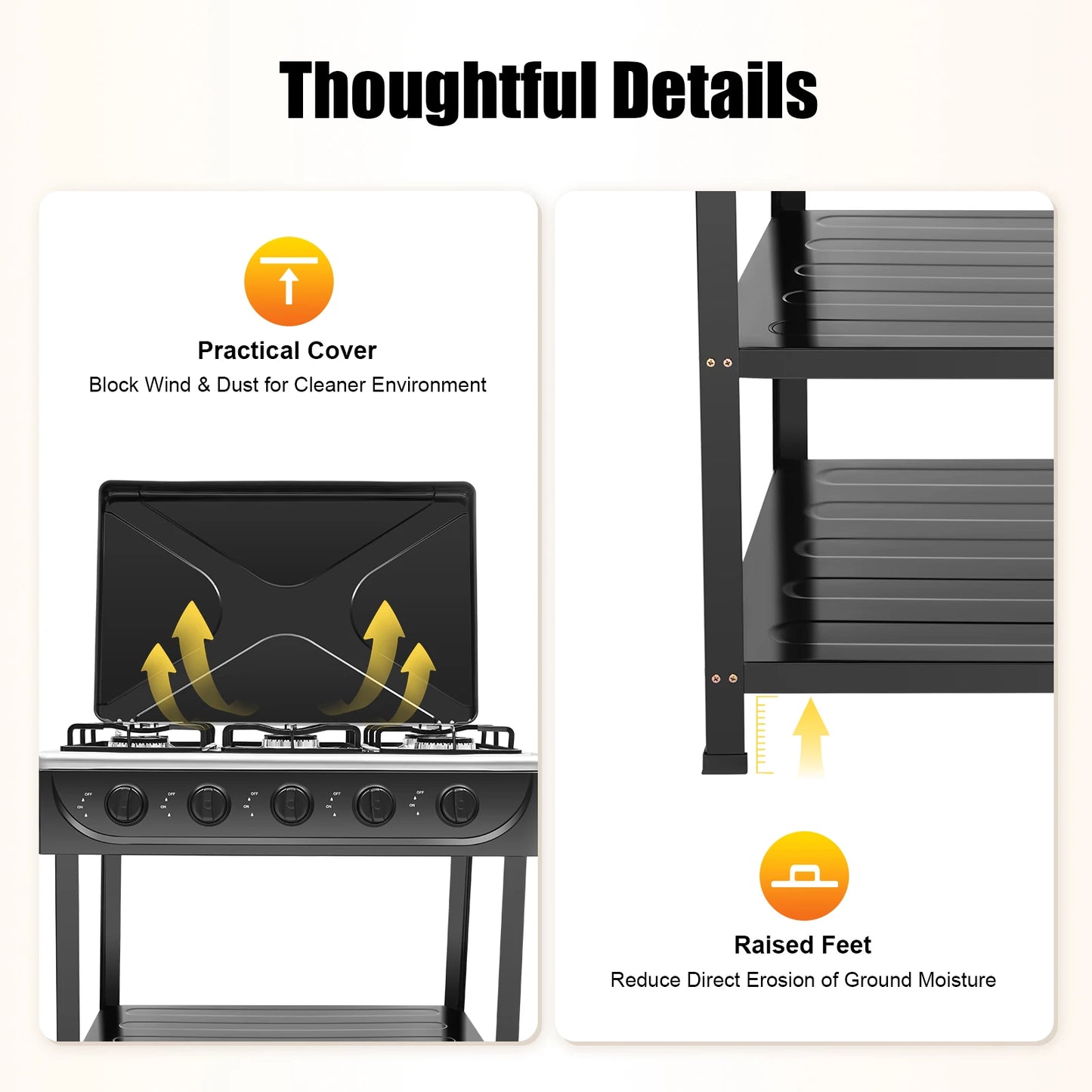 Natural Gas Stove with 5 Burners
