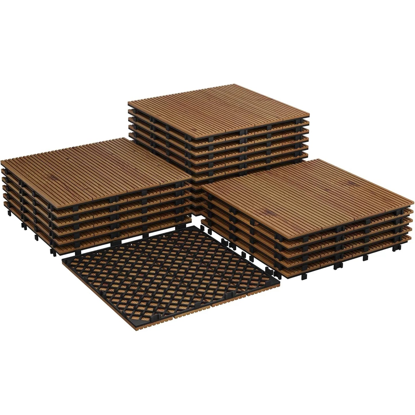 Acacia Wood  Deck Tiles for Patio , 12"x12"