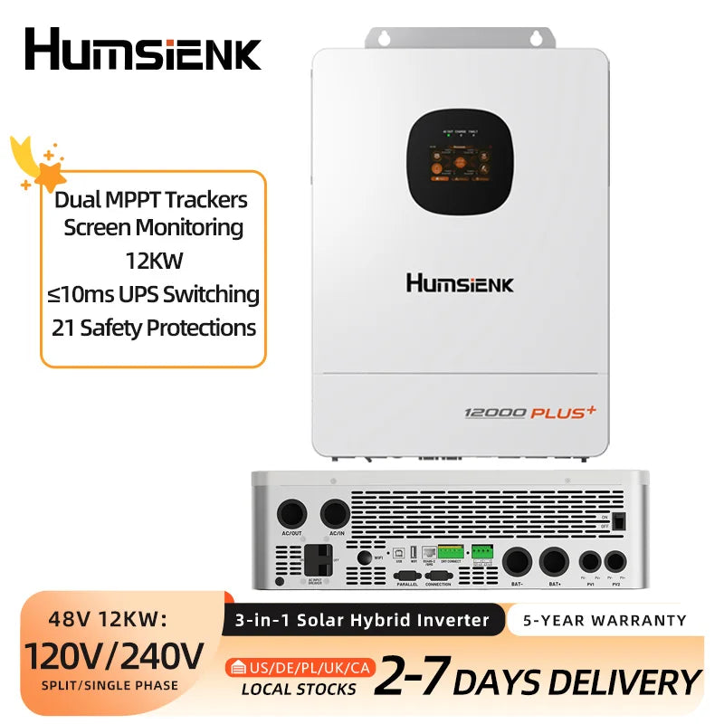 48V 12KW/8KW 3-in-1 Solar Hybrid Inverter