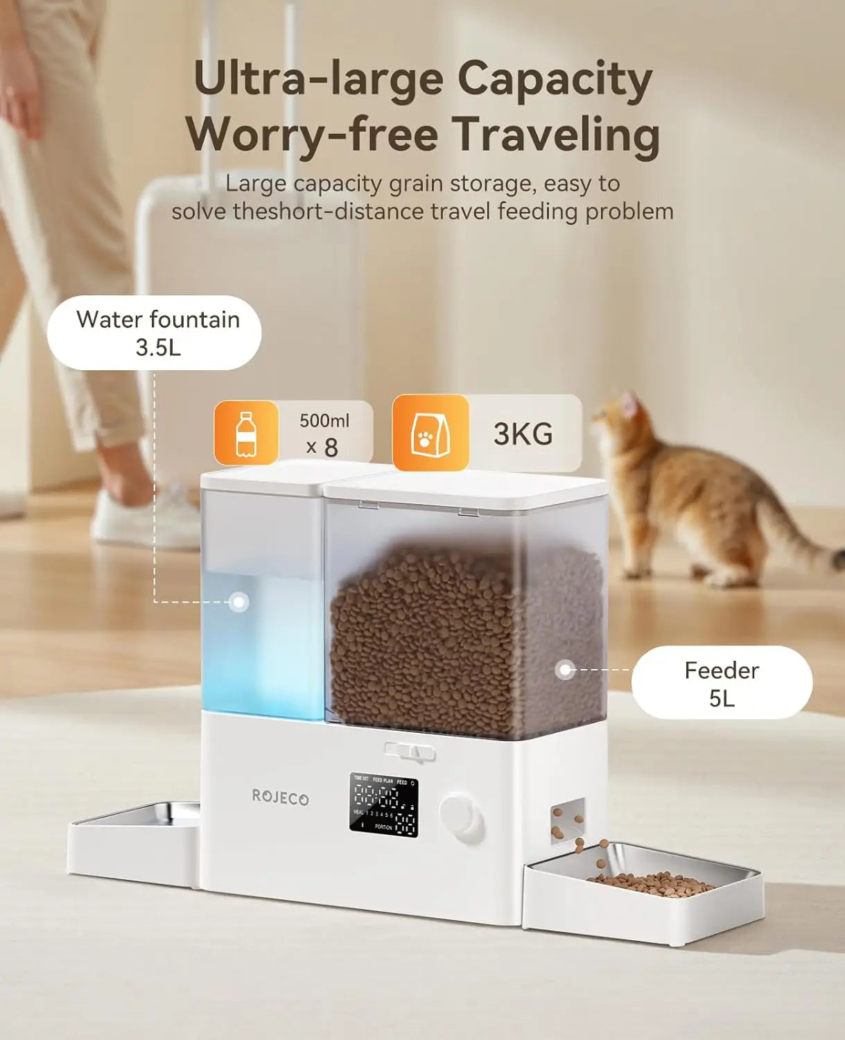 2-in-1 Pet Feeder & Water Dispenser