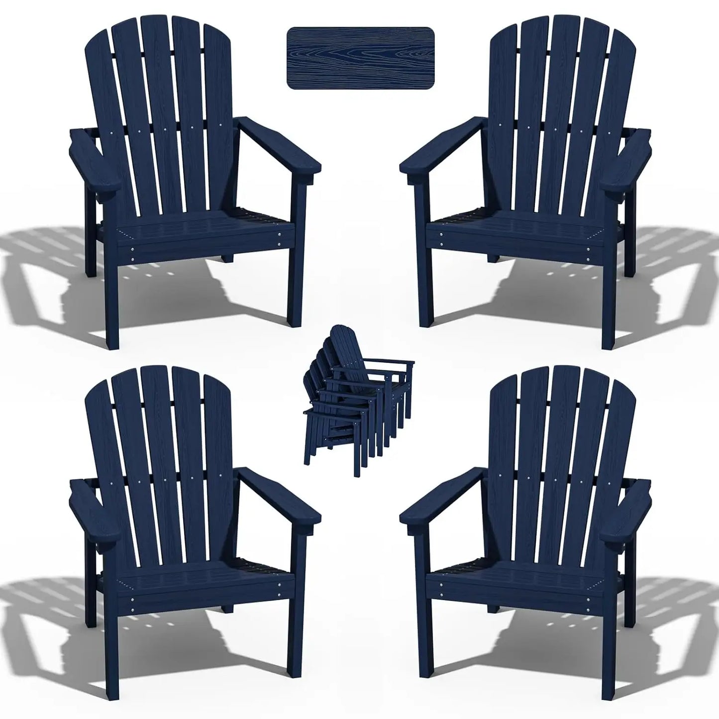 Stackable Adirondack Chairs Set of 4