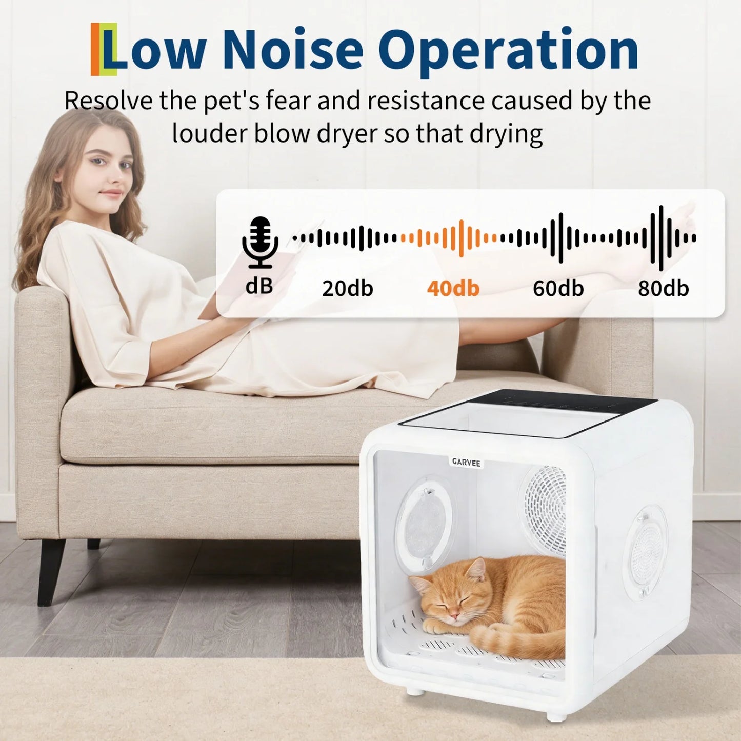 72L Automatic Pet Drying Box, 360°  with 5 Air Outlets