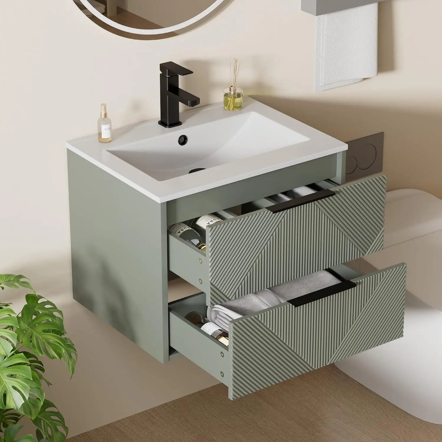 24" Floating Bathroom Vanity with Sink