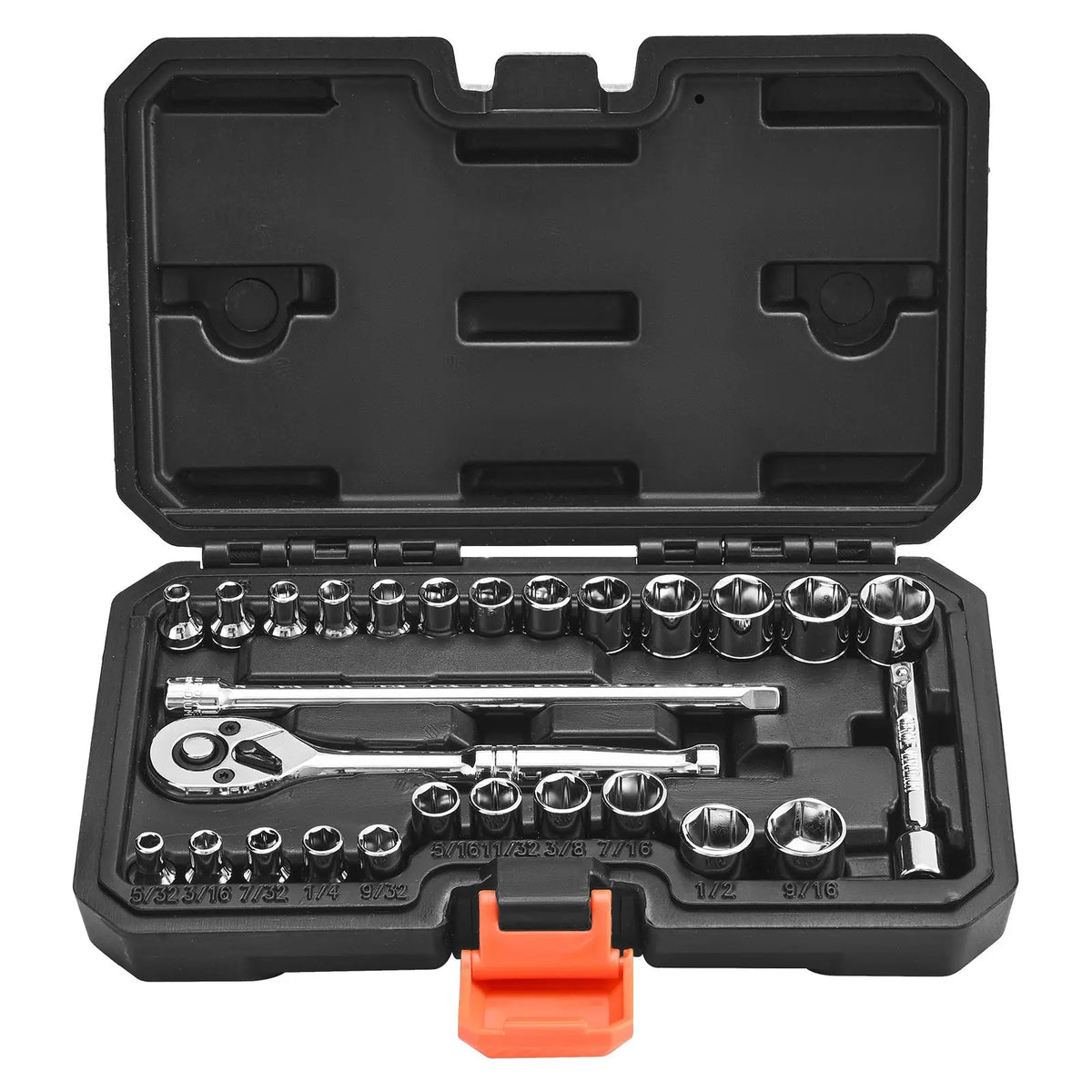 1/4 inch Drive Socket and Ratchet Set, SAE and Metric