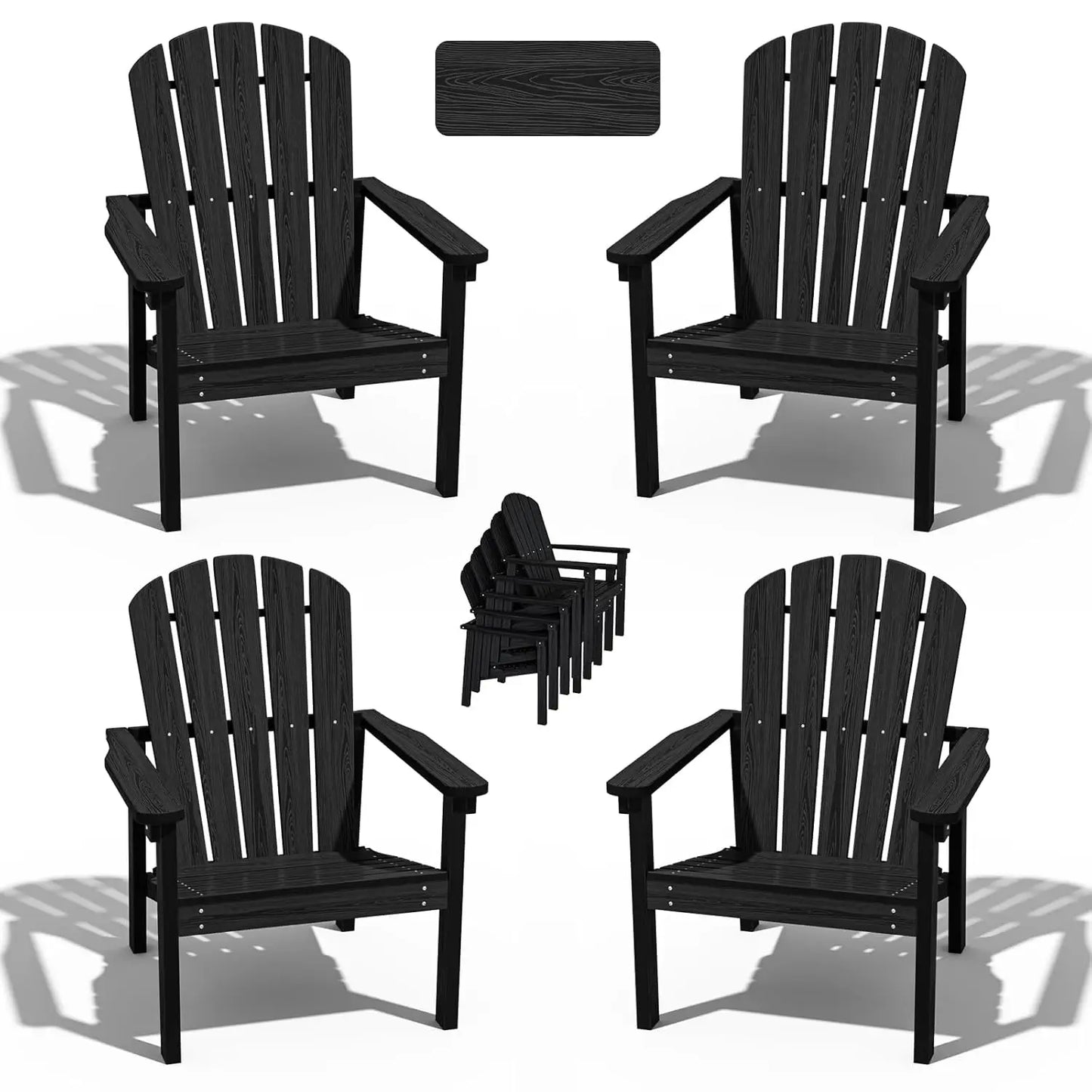 Stackable Adirondack Chairs Set of 4