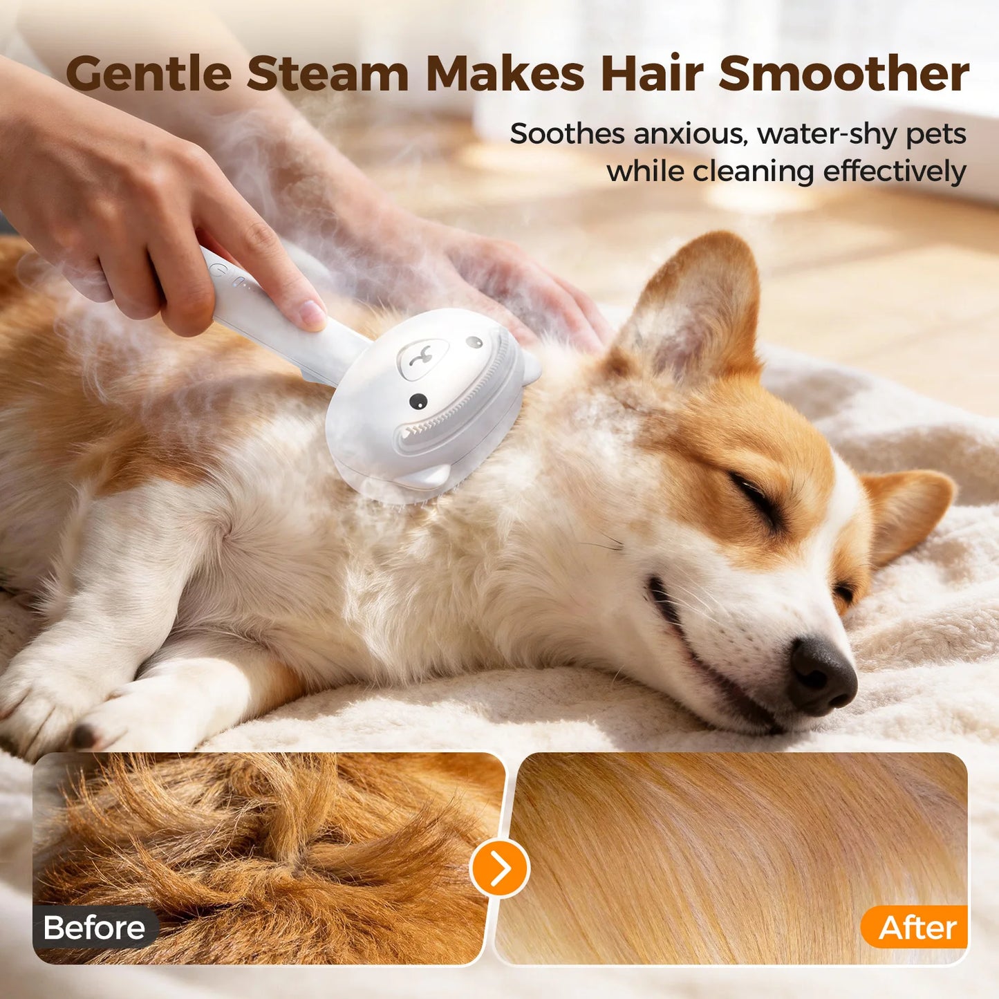 Shedding Steam Pet Brush