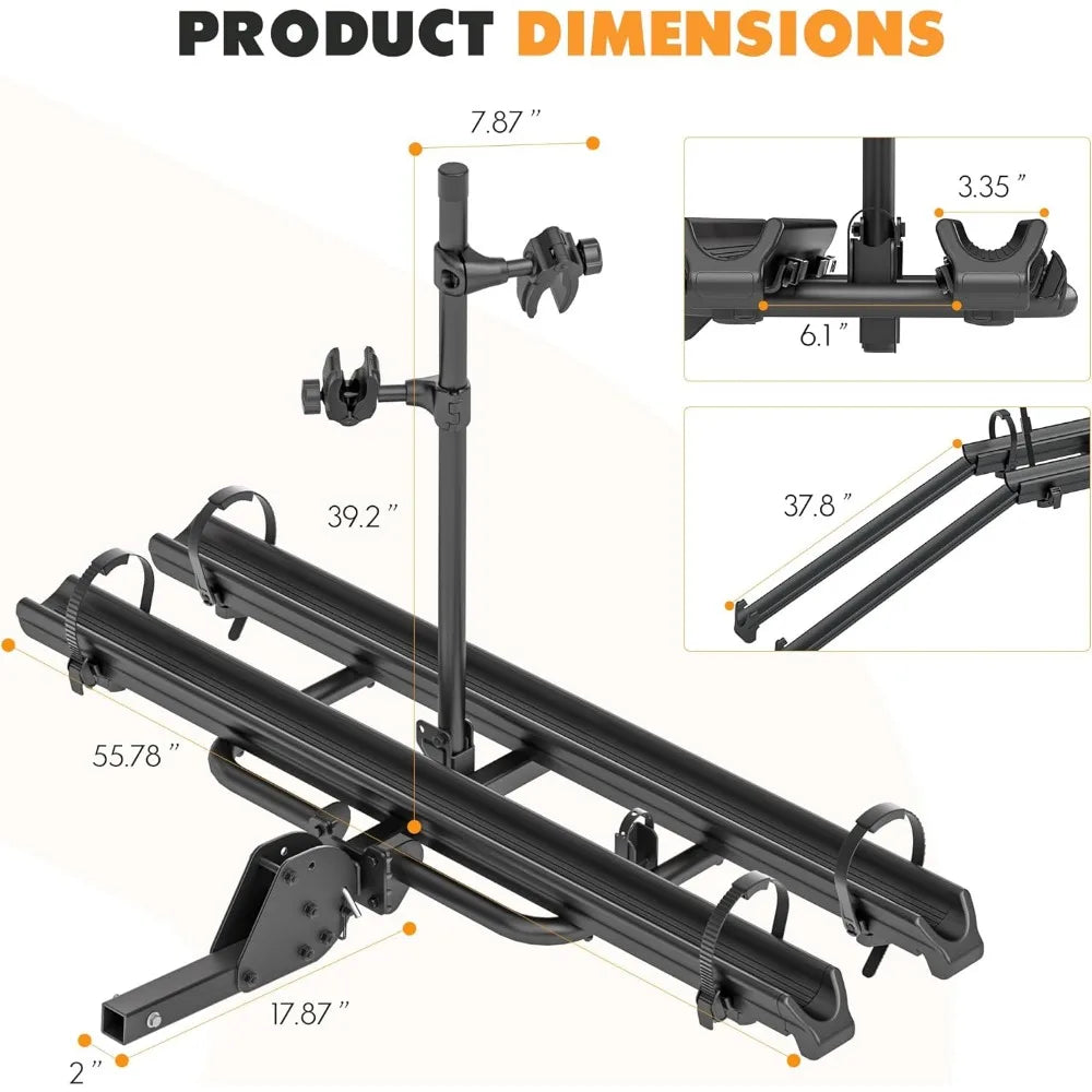 2 EBike Rack With Ramp, 200 Lbs Max
