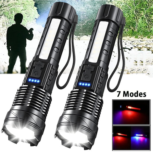 Rechargeable, Super Bright Flashlight, 7 Modes