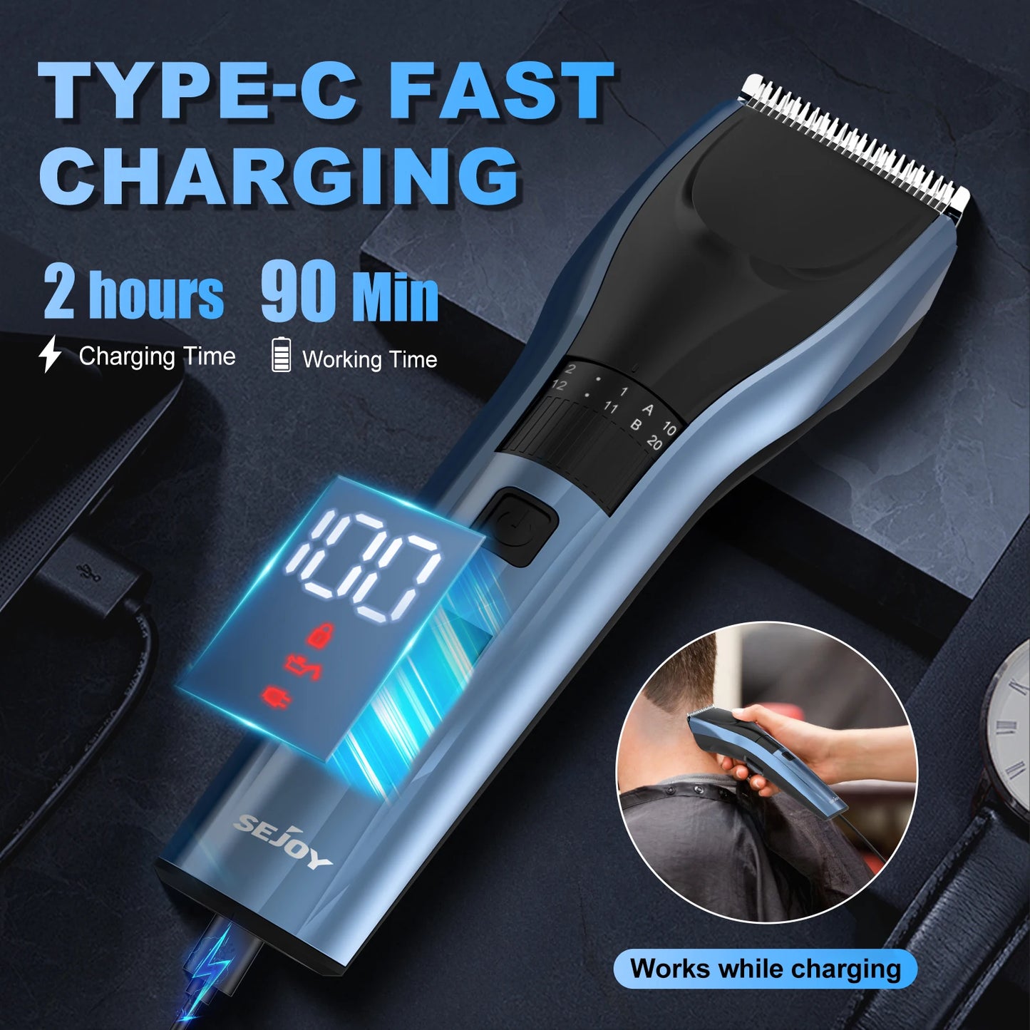 Hair Trimmer Electric for Men Women rechargeable