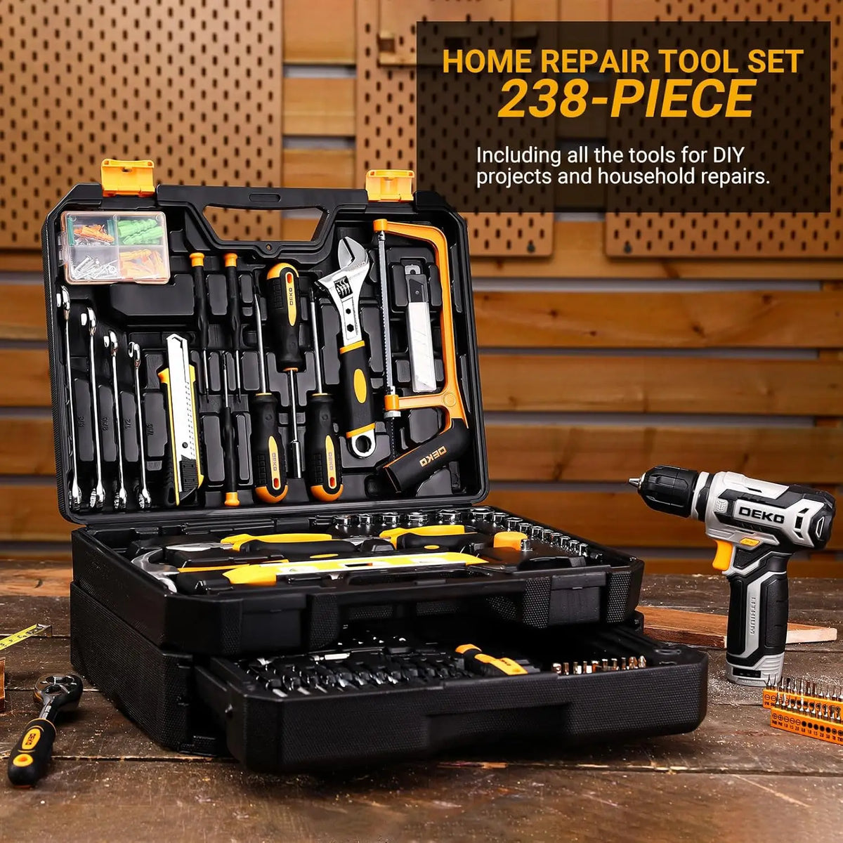Home Mechanic Toolbox with 12V Drill