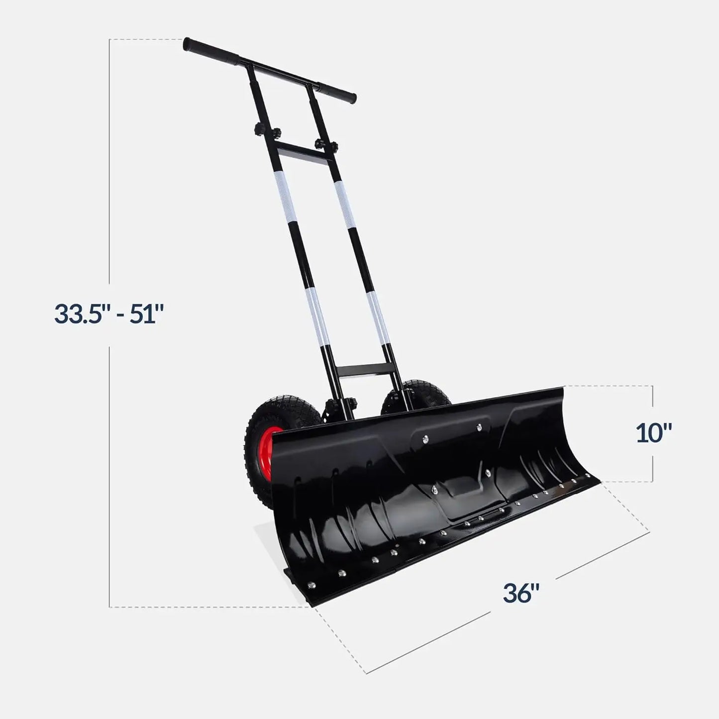 2-Wheel Snow Pusher 36in Galvanized Blade