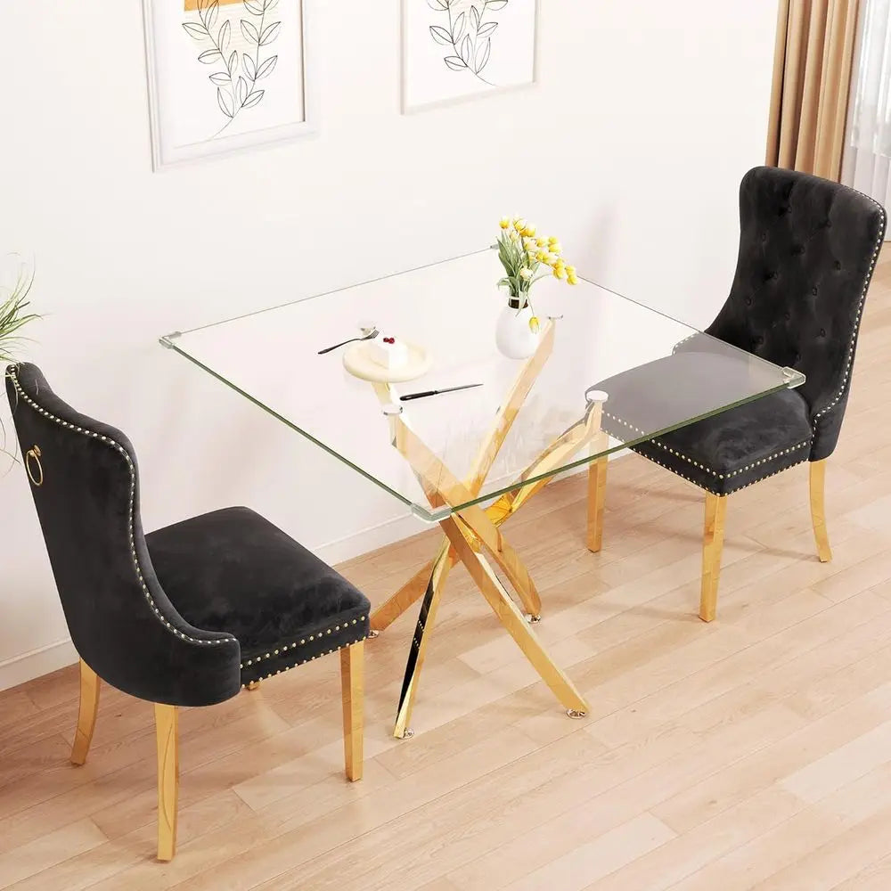 3-Piece Glass Dining Table Set, 36" Square
