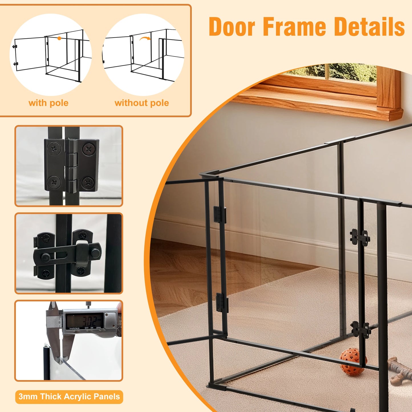 Large Acrylic Dog Playpen Enclosure