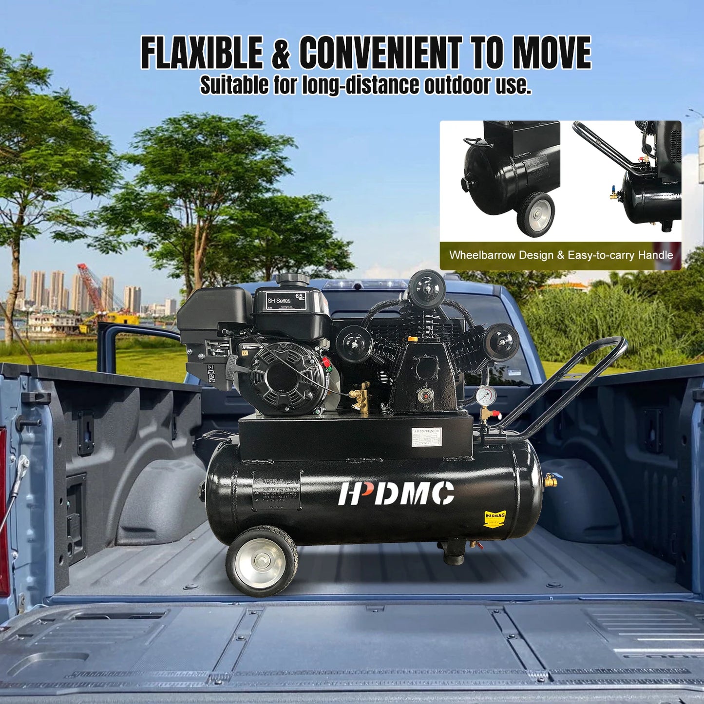 Portable  Air Compressor  20 Gallon Tank Gas powered