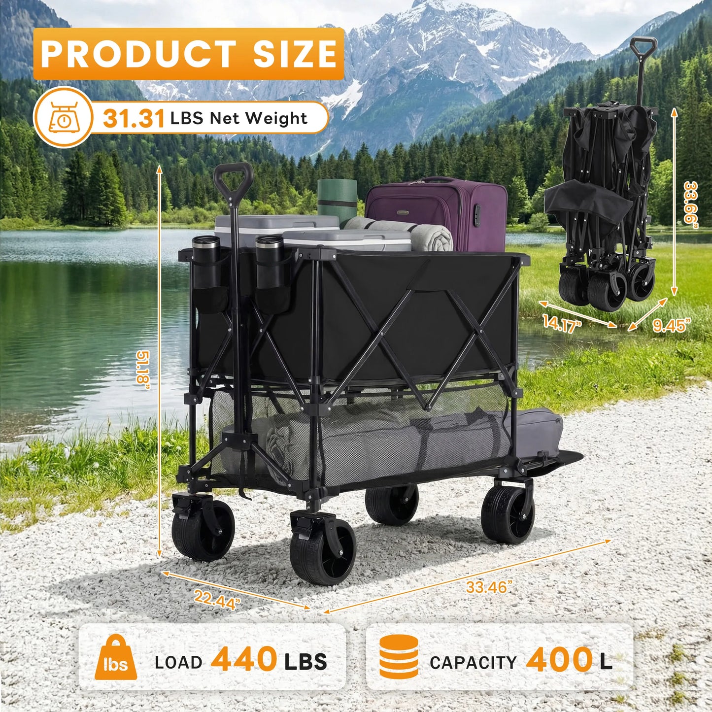 Double Decker Wagons Cart 440 lbs