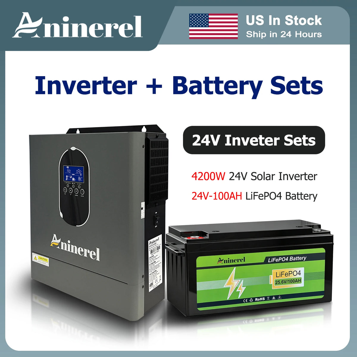 Inverter+Battery Sets 4200W 24V 120VAC