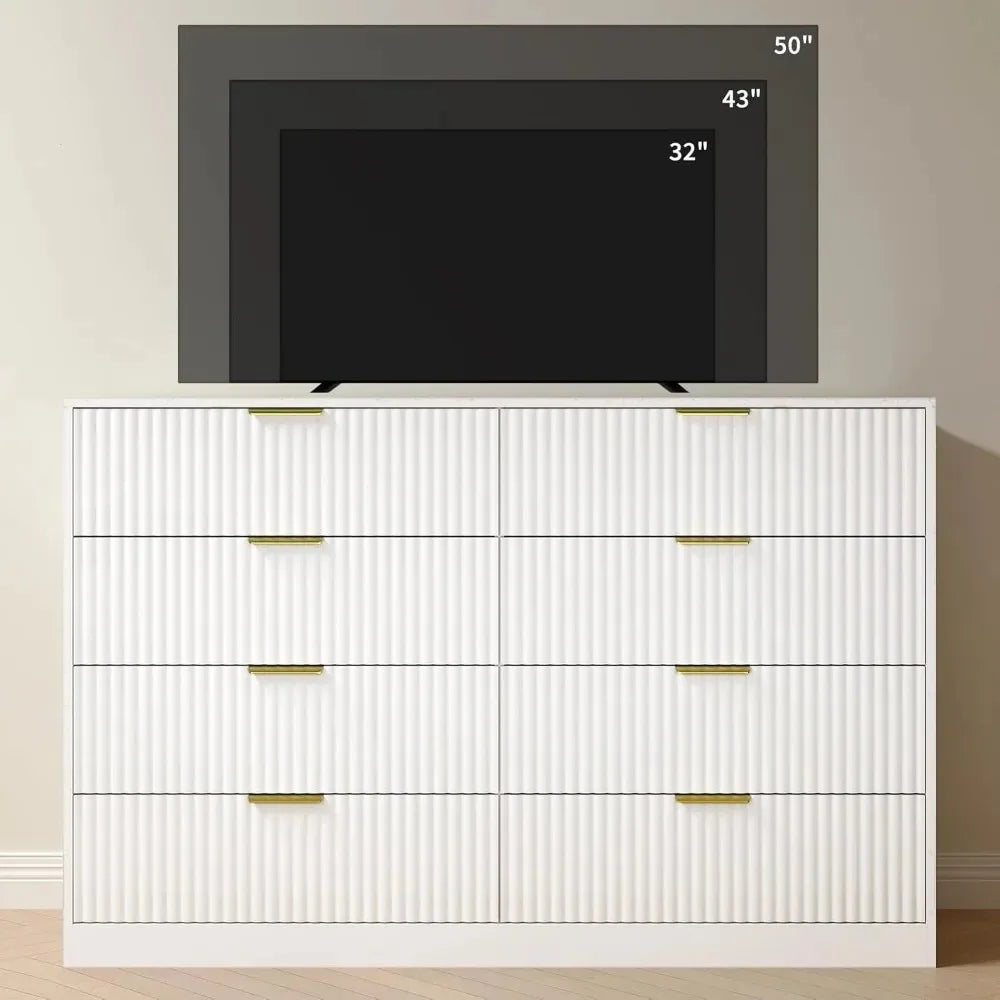 Fluted Dresser with 8 Drawer