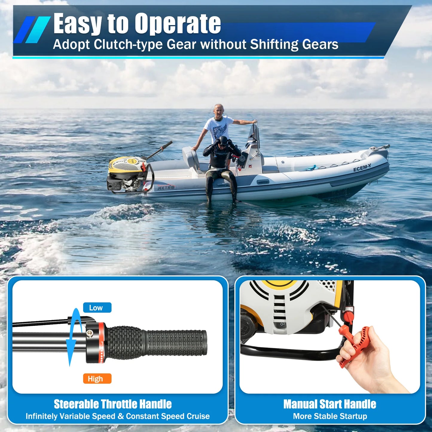 9HP Air-Cooled Hand-Start  Outboard Motor