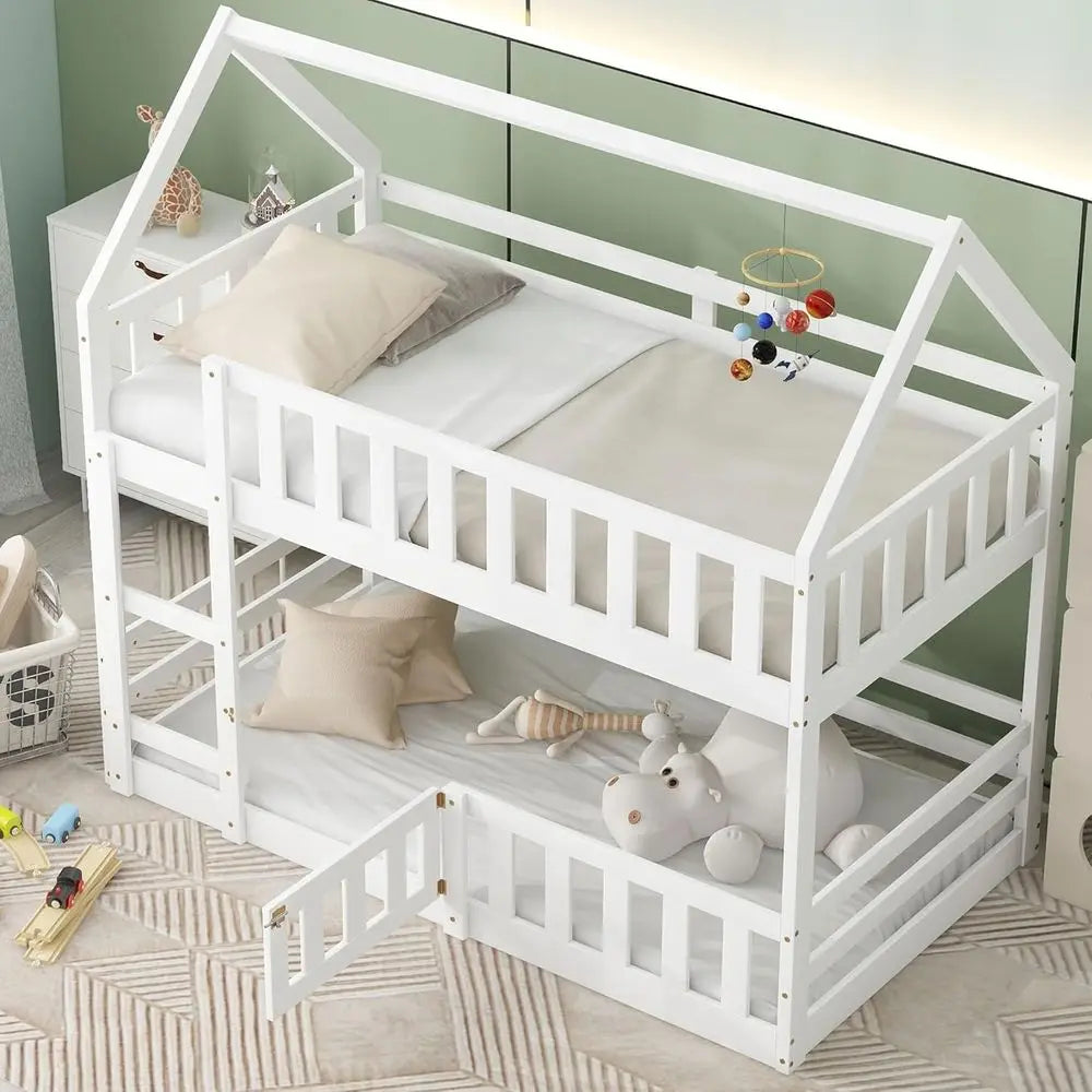 Twin Over Twin Bunk Bed with Stairs