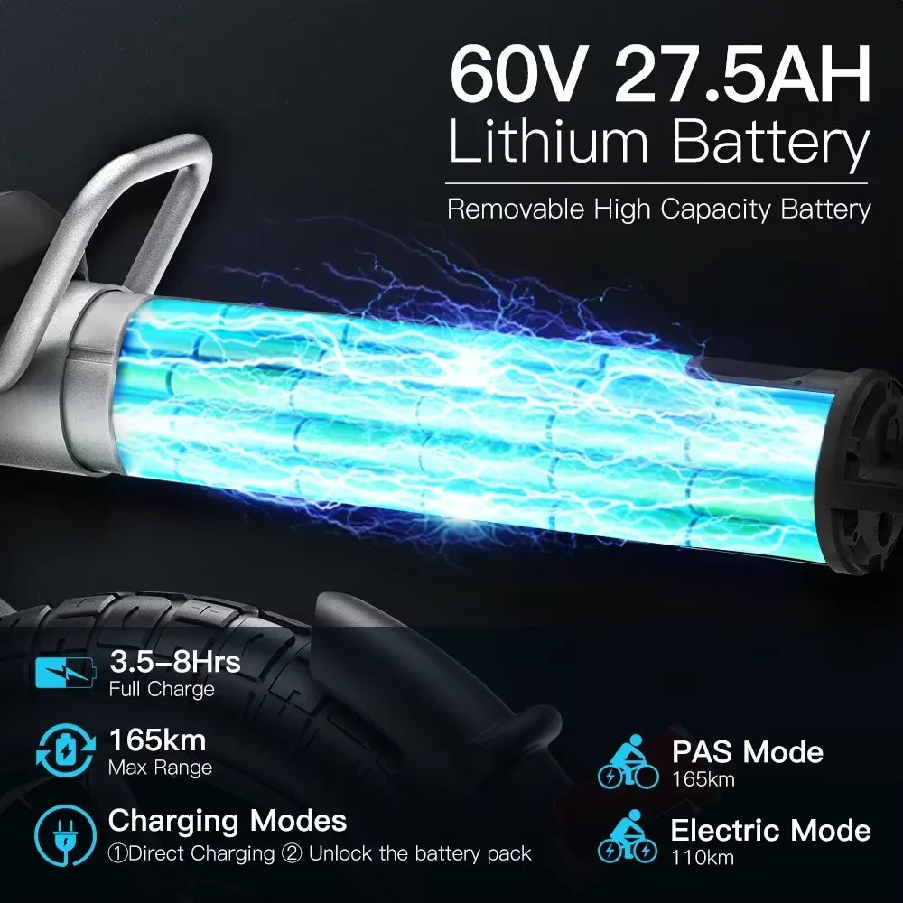 Ebike  2000W motor 60V 27.5AH battery