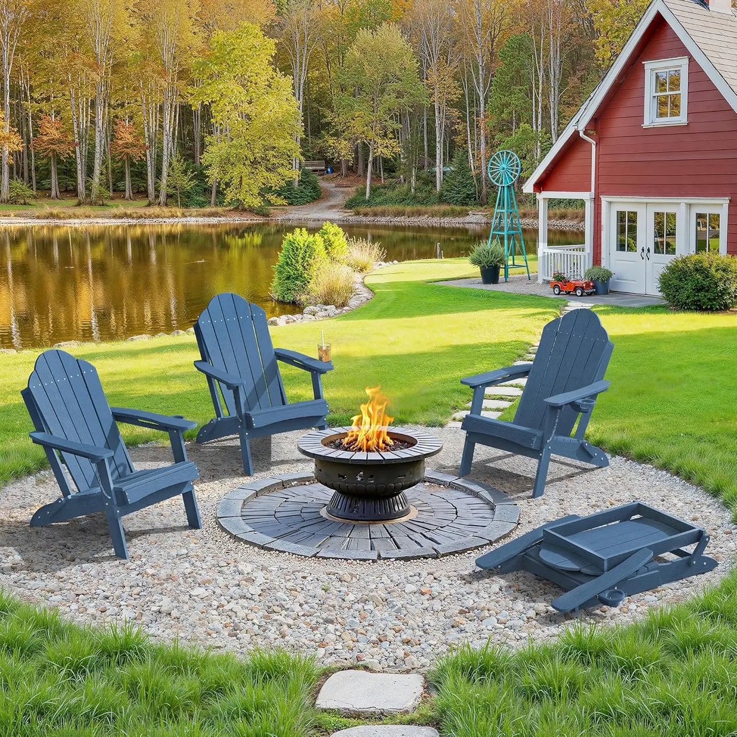Folding Adirondack Chair Set 4