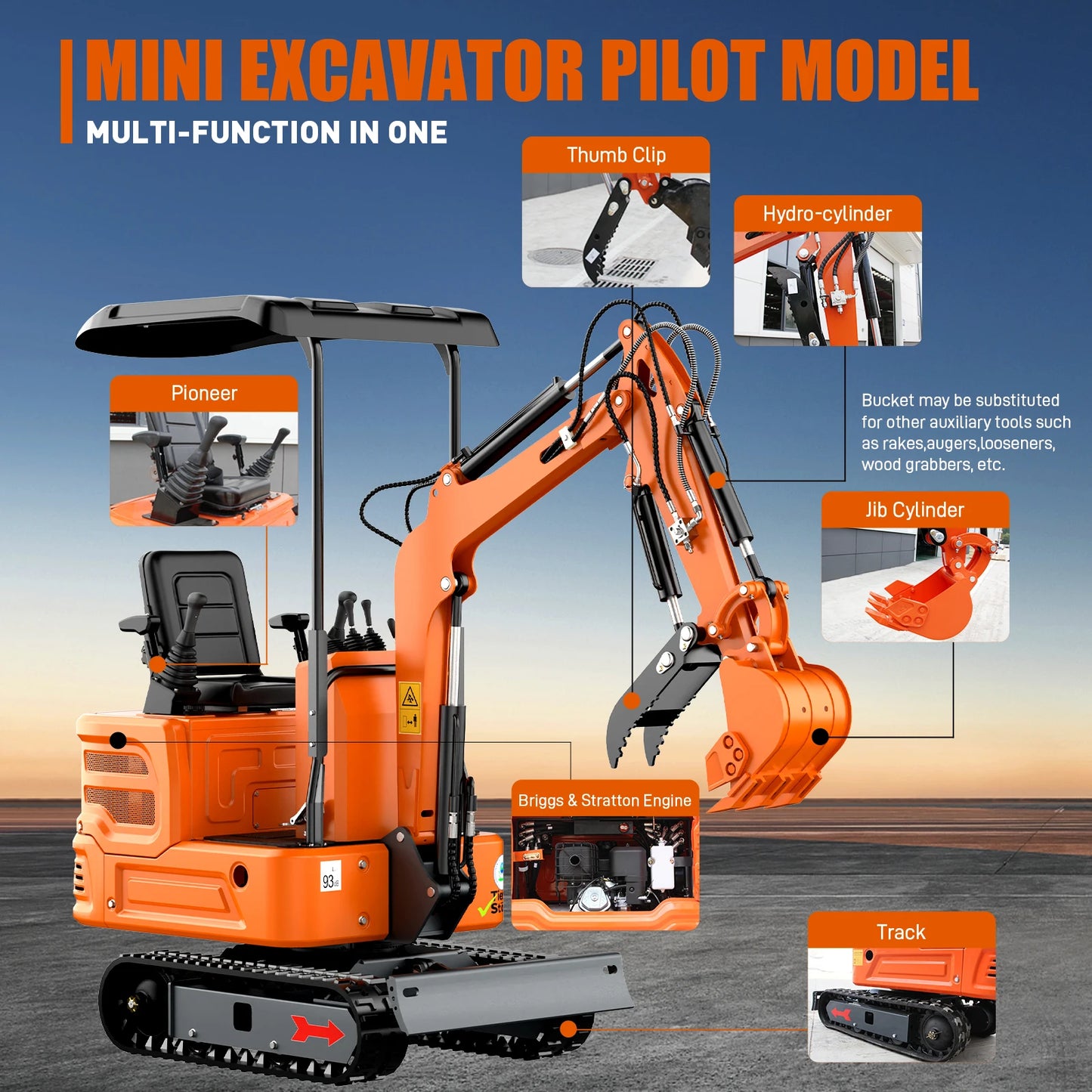 1 Ton Mini Excavator and Skid Steer Loader Bundle