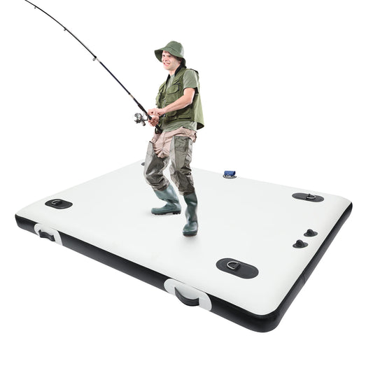 2x1.5m Inflatable Floating Fishing Platform 400kg Capacity
