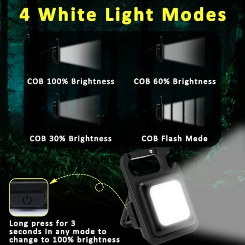 2pcs Super Bright MINI COB Keychain Flashlight