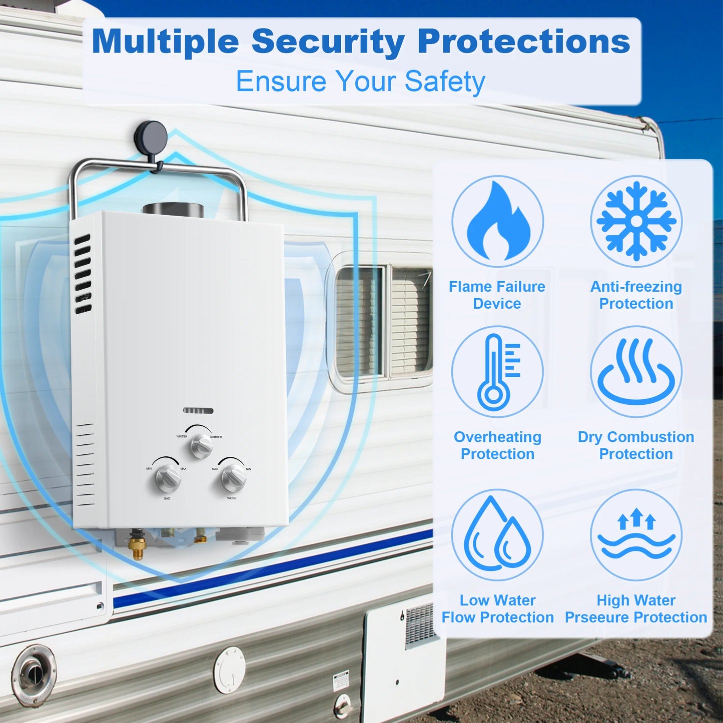 Outdoor Propane Tankless Water Heater-6L