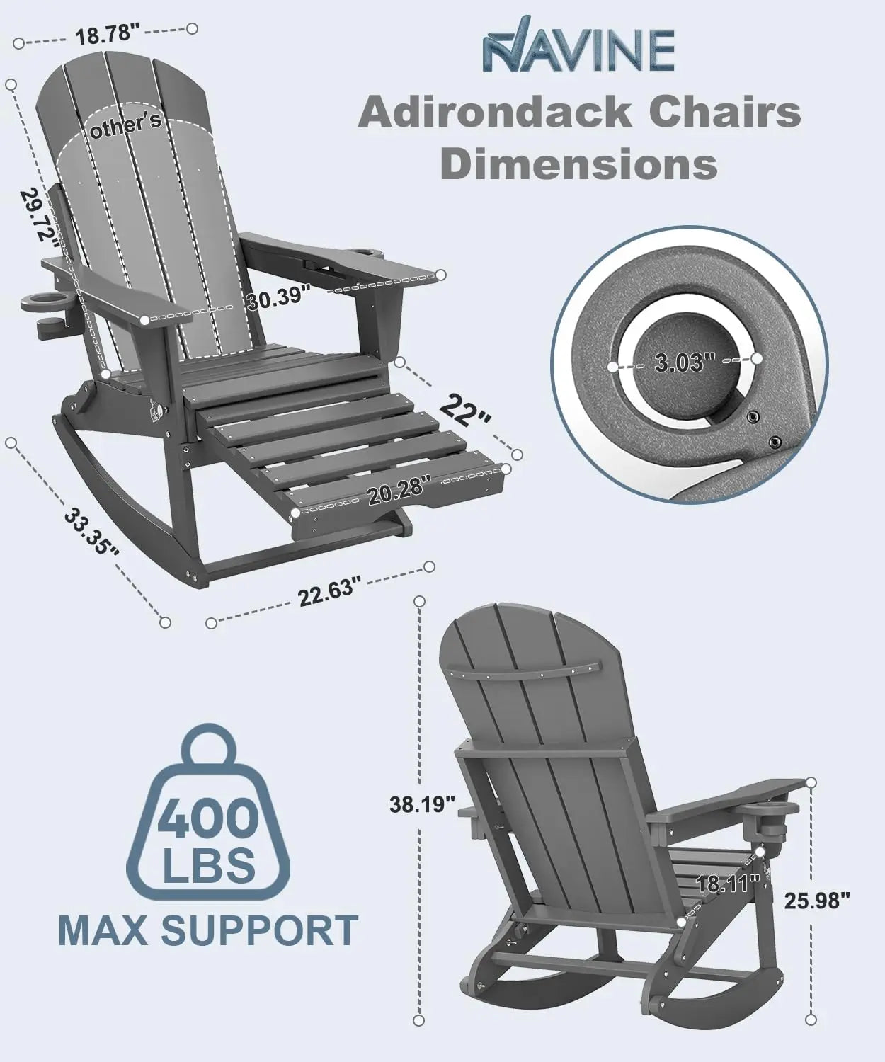 Adirondack Rocking Chairs Set of 2