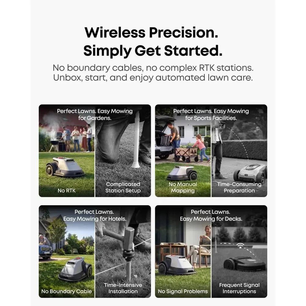 Robot Lawn Mower, Max 0.3 Acres, Vision Navigation
