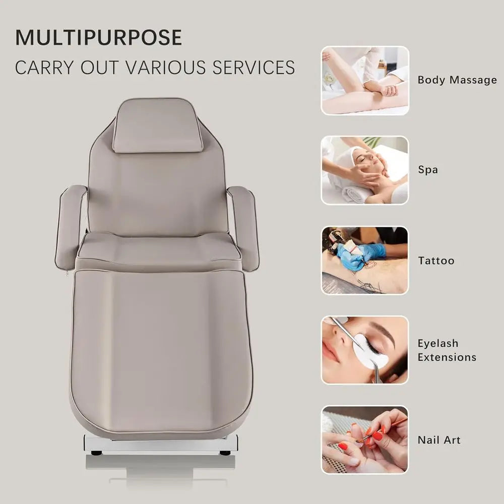 Gray Tattoo Chair with Stool