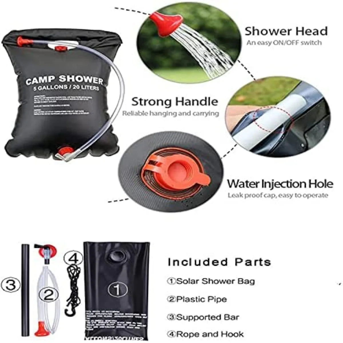 Camping Shower Tent Solar Heated