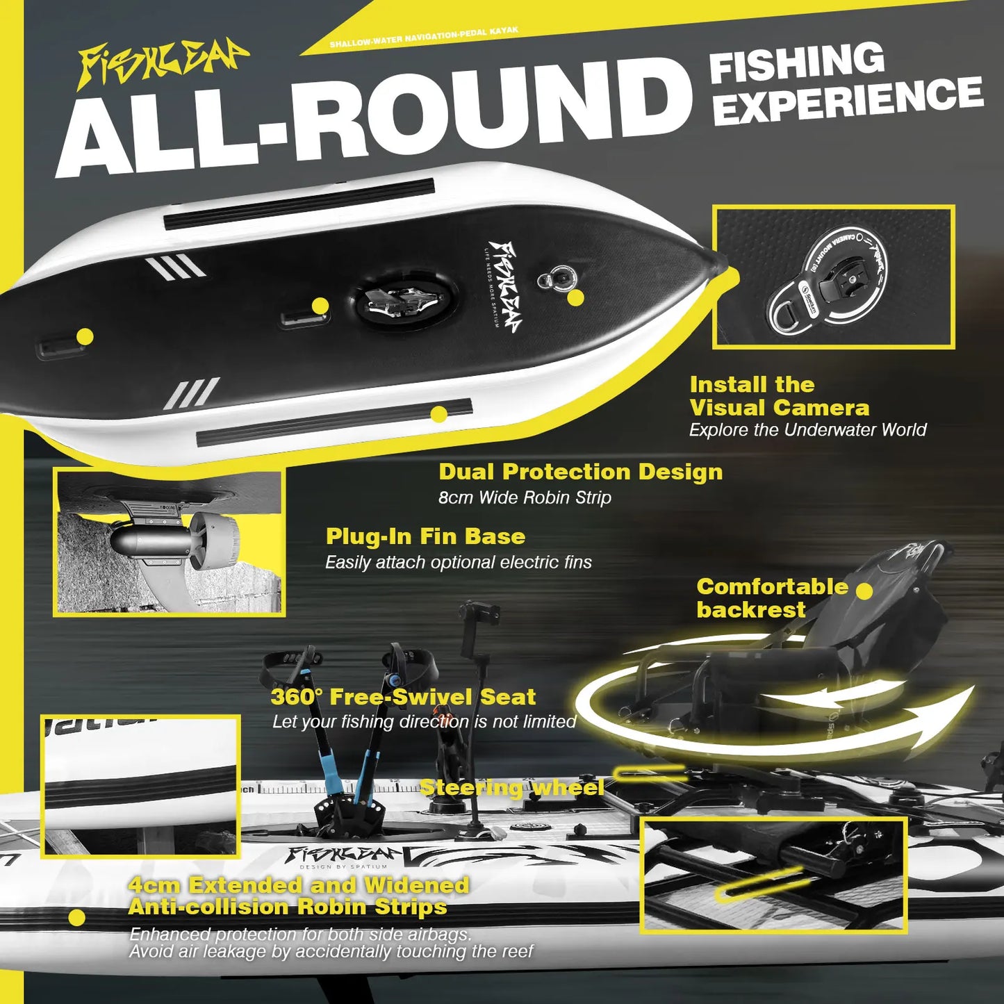 Pedal Drive Fishing Inflatable Kayak