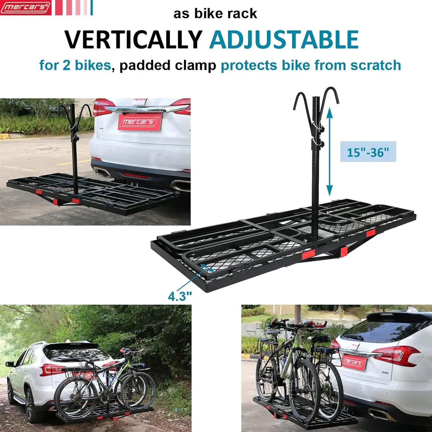 Bike Rack Fits 2 Fat-Tire Electric Bicycle