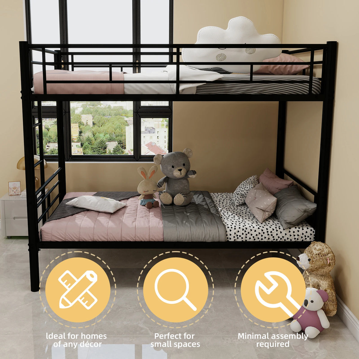 Twin Over Twin Metal Bunk Bed
