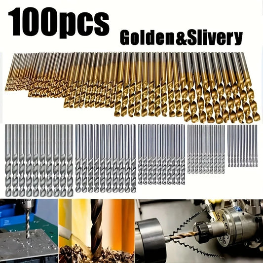 100-Piece High-Speed Steel Drill Bit Set