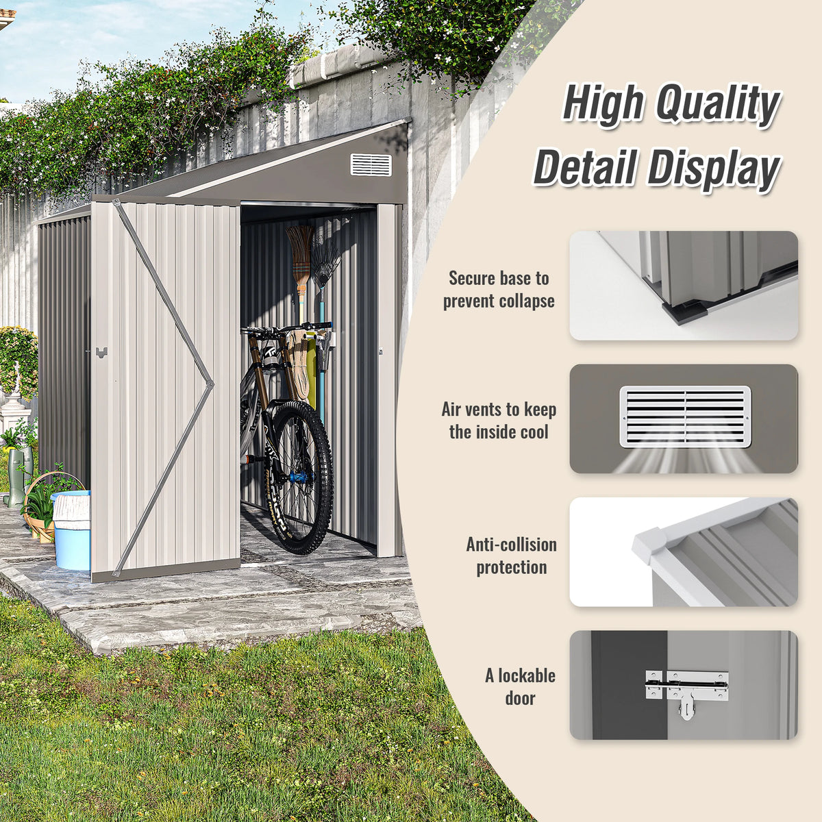 4x8 FT Outdoor Storage Shed