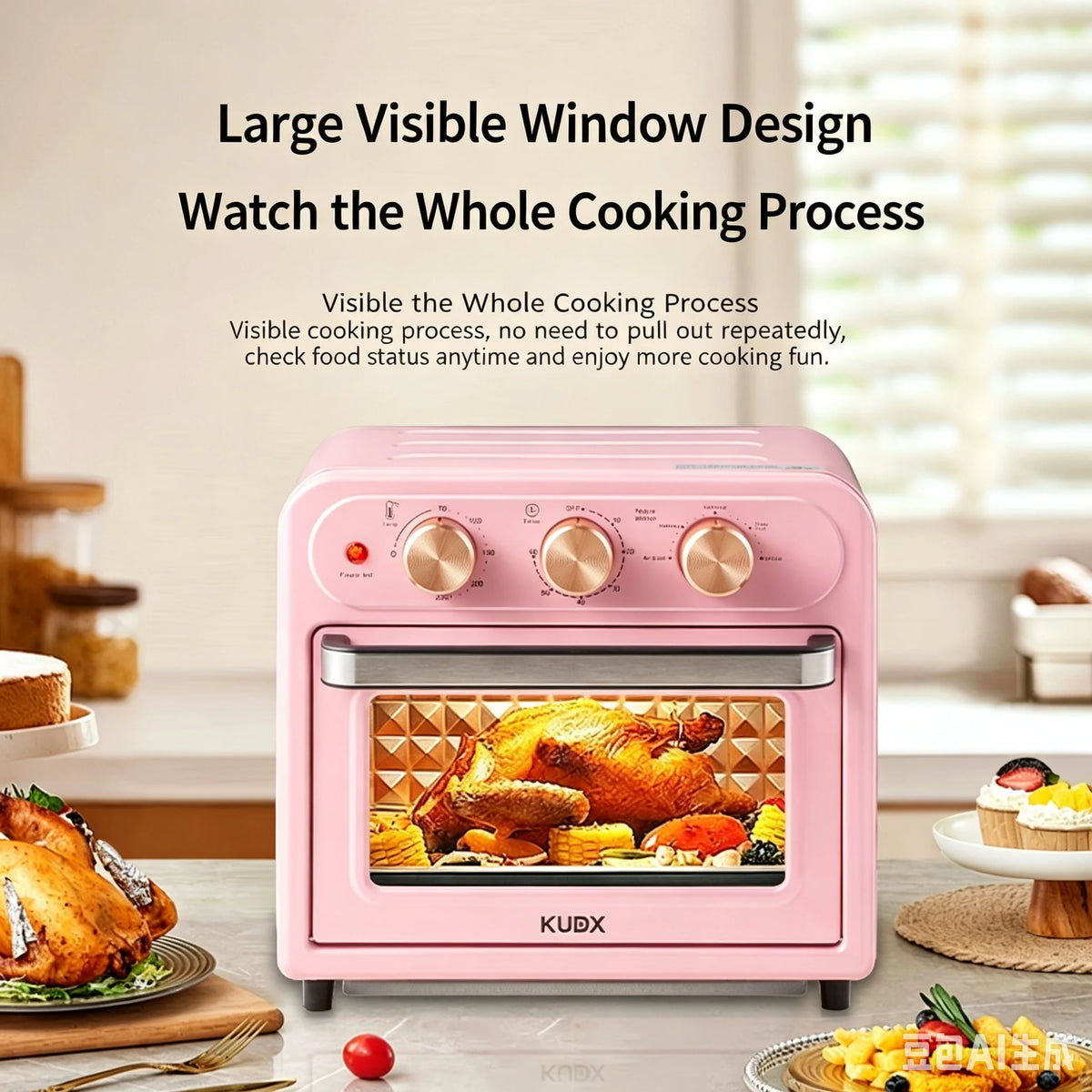 15L Visible Air Fryer Oven Retro