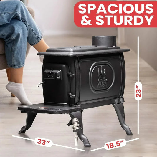 Cast Iron Log Burning Wood Stove