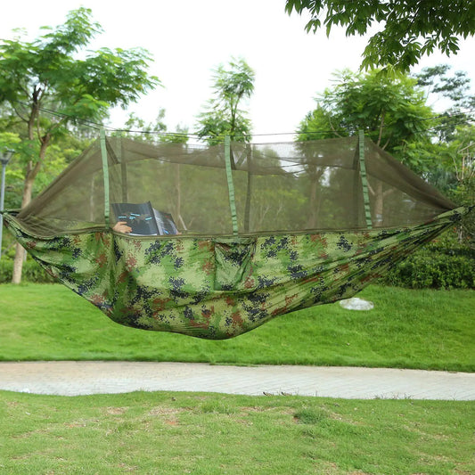 Portable Double Camping Hammock with Mosquito Net