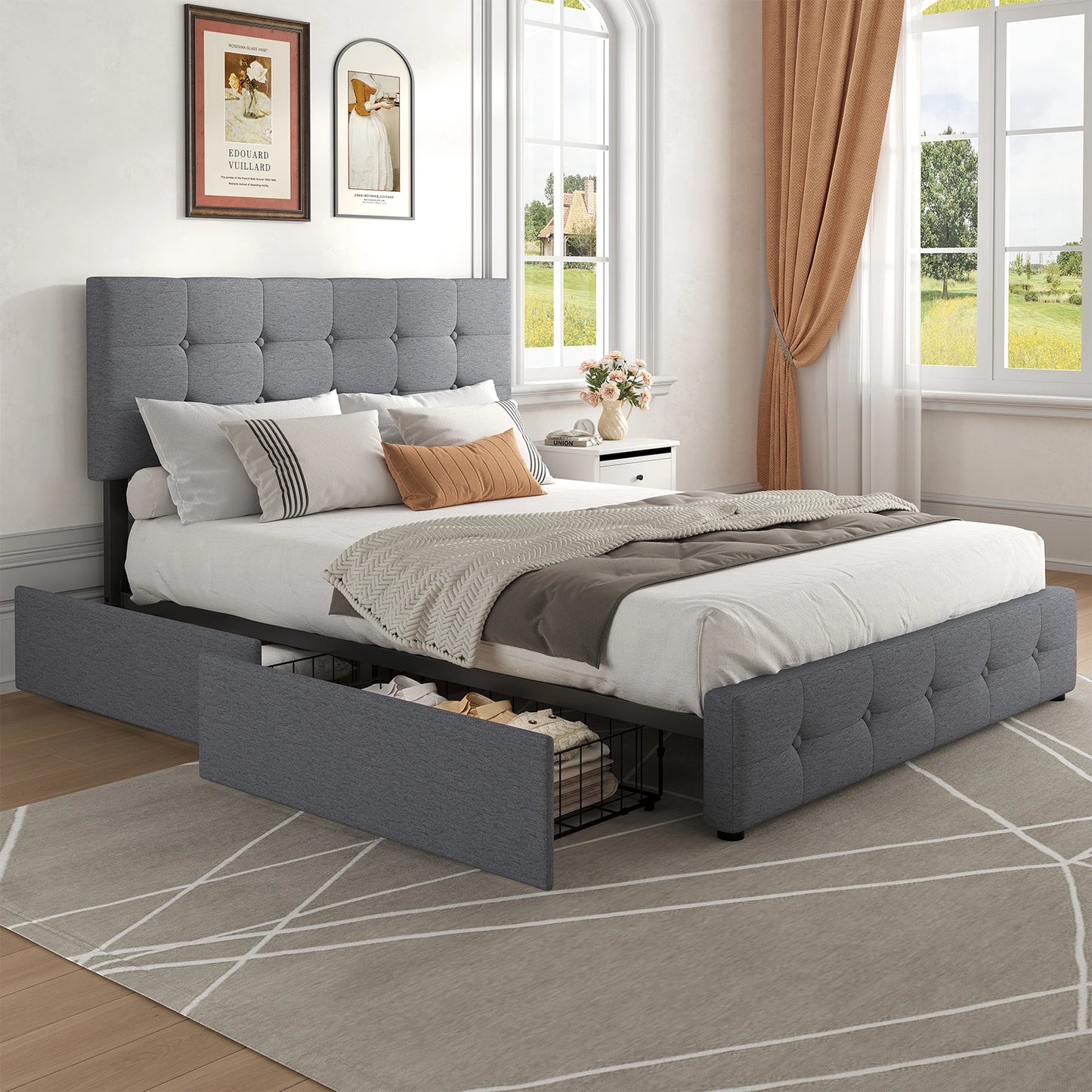 Platform Bed Frame with Storage