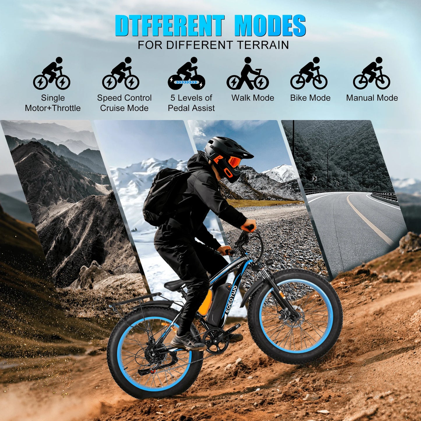 1500W Peak Ebikes for Adults, 26'' Fat Tire