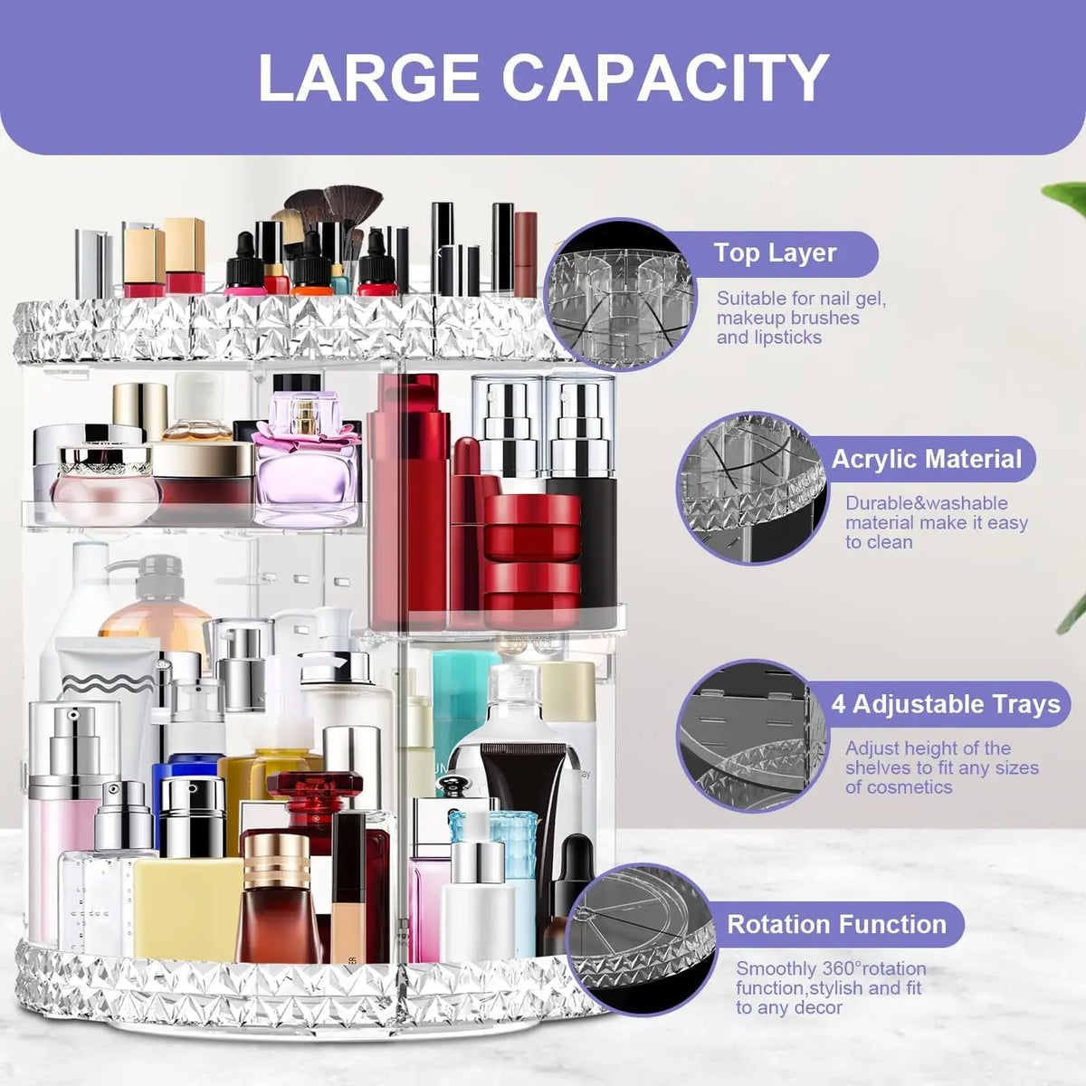 360° Spinning Skincare Storage Organizer