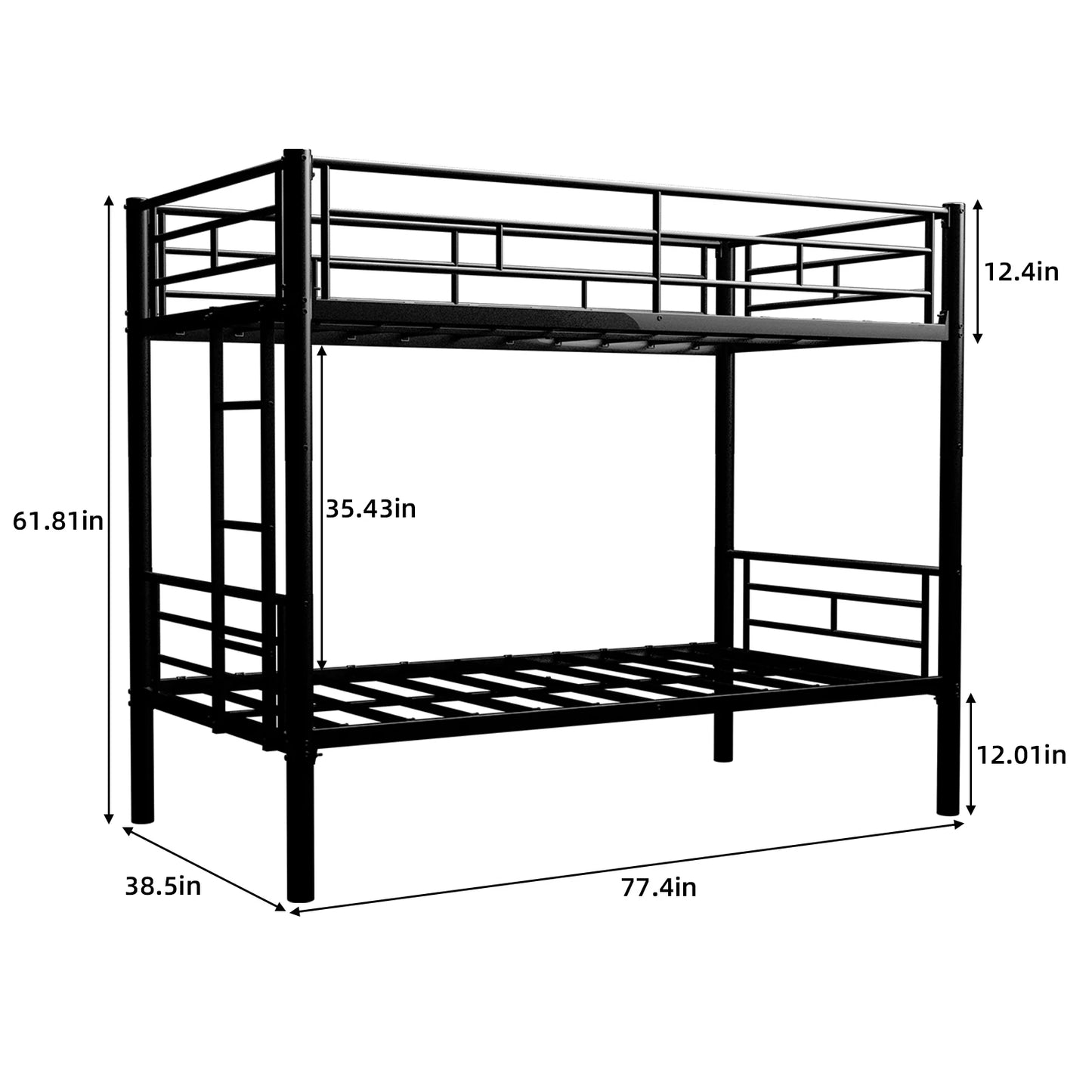 Twin Over Twin Metal Bunk Bed