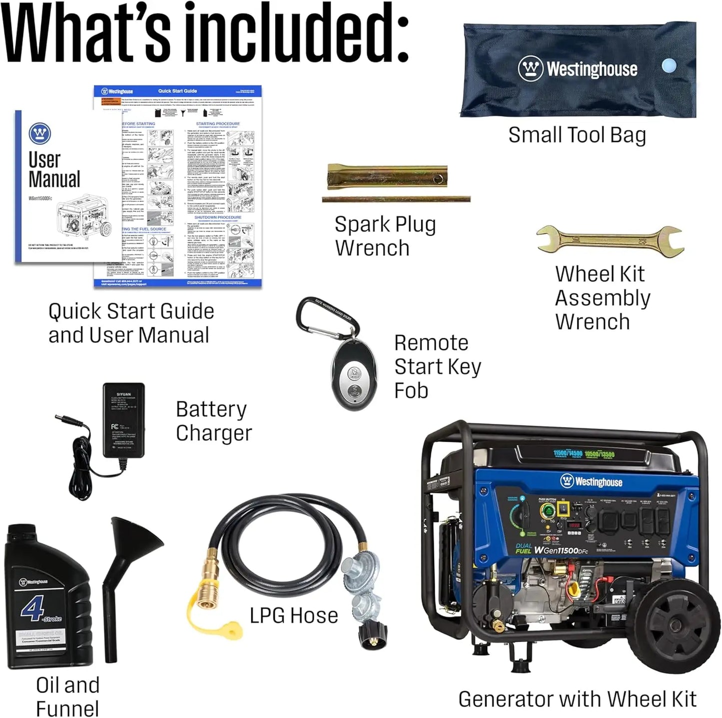 Dual Fuel Portable Generator, 14500 Peak Watts,