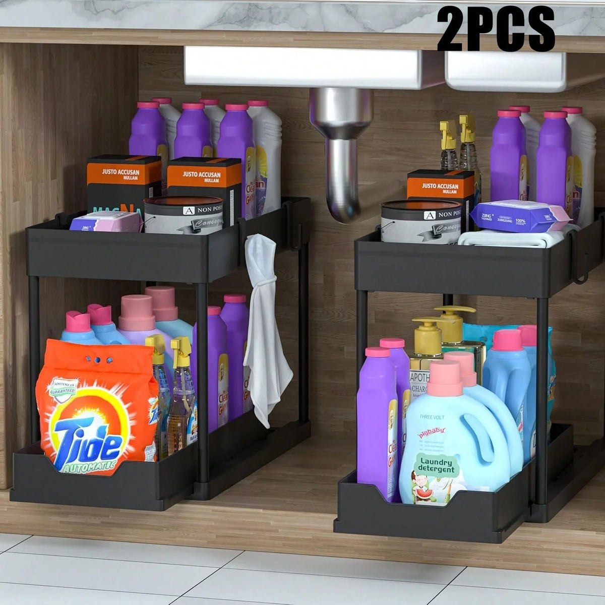 Under Sink Organizer 2 Tier Pull Out