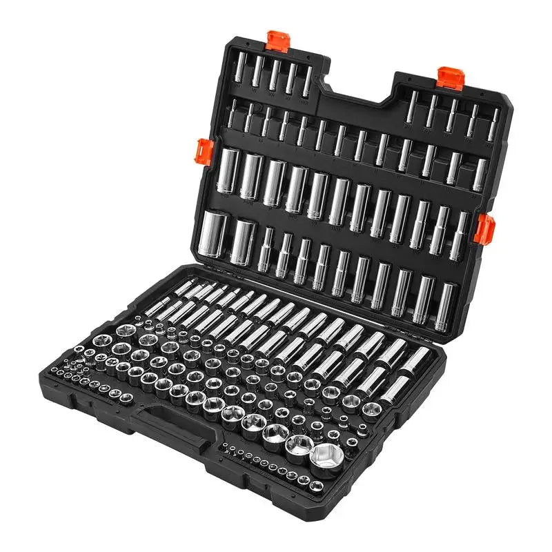 3/8 & 1/4 & 1/2 inch Drive Socket Tool Set, SAE and Metric